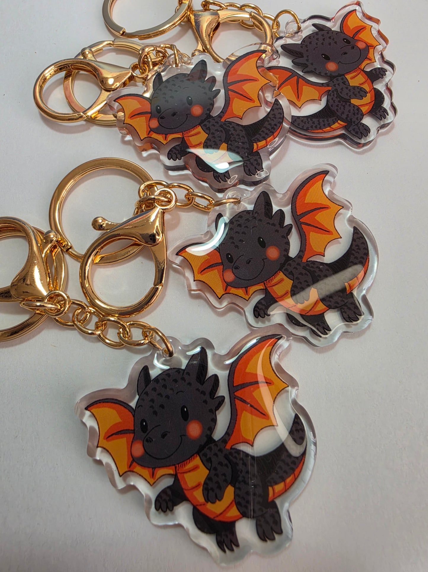 Pet Keychain 096 - Black - Dragon