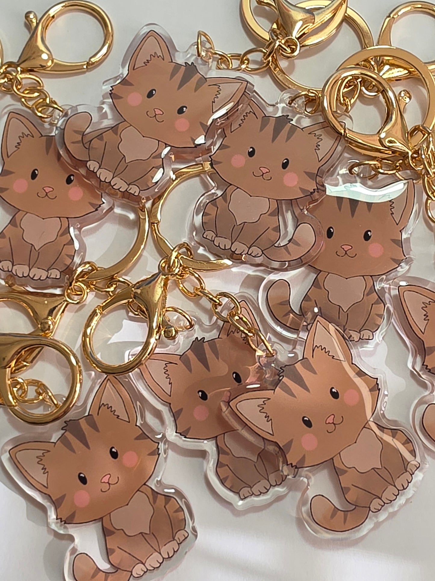 Pet Keychain 085 - Brown - Cat