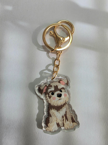 Pet Keychain 050 - Grey - Schnauzer