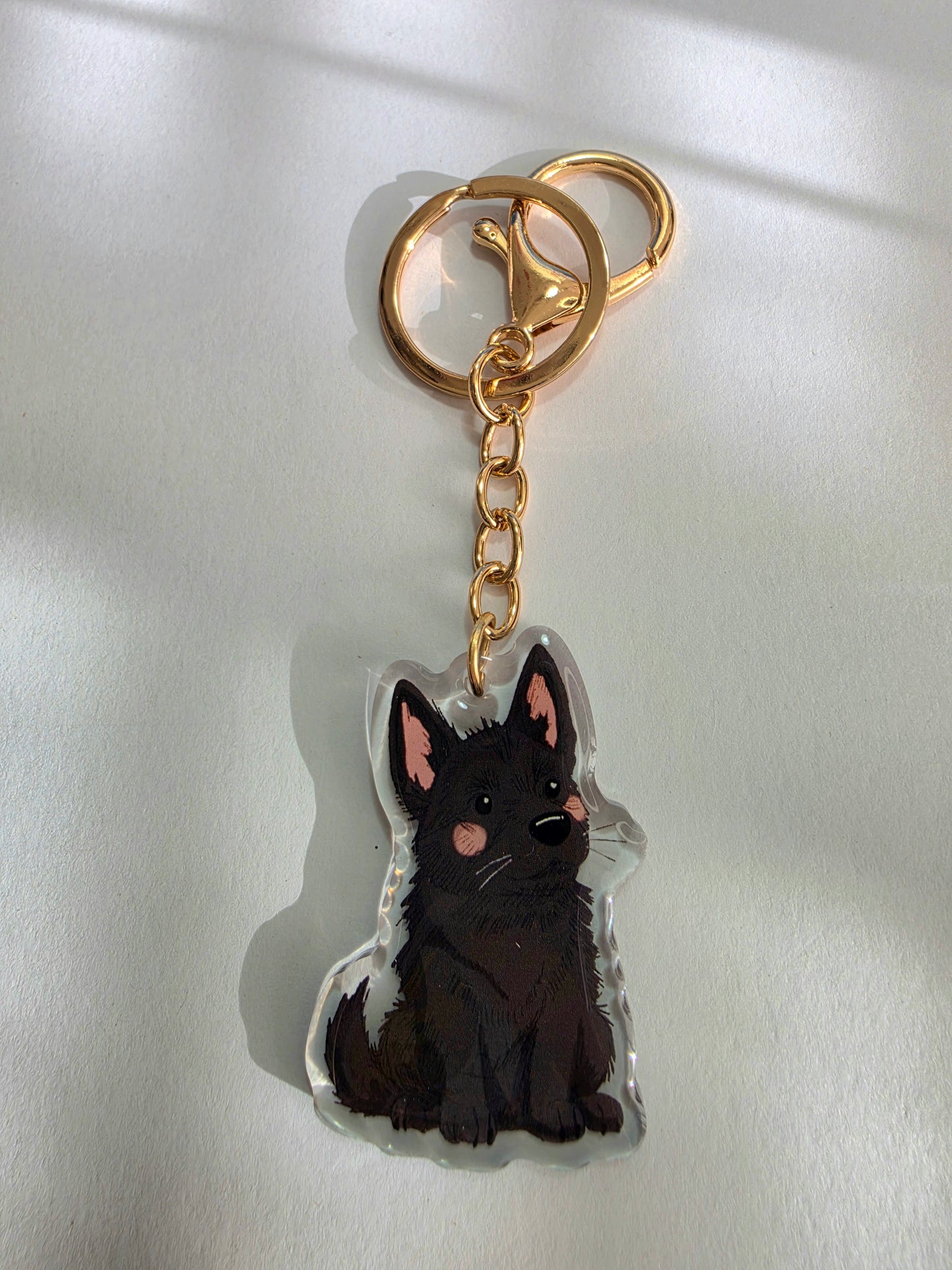 Pet Keychain 024 - Black - German Shepherd