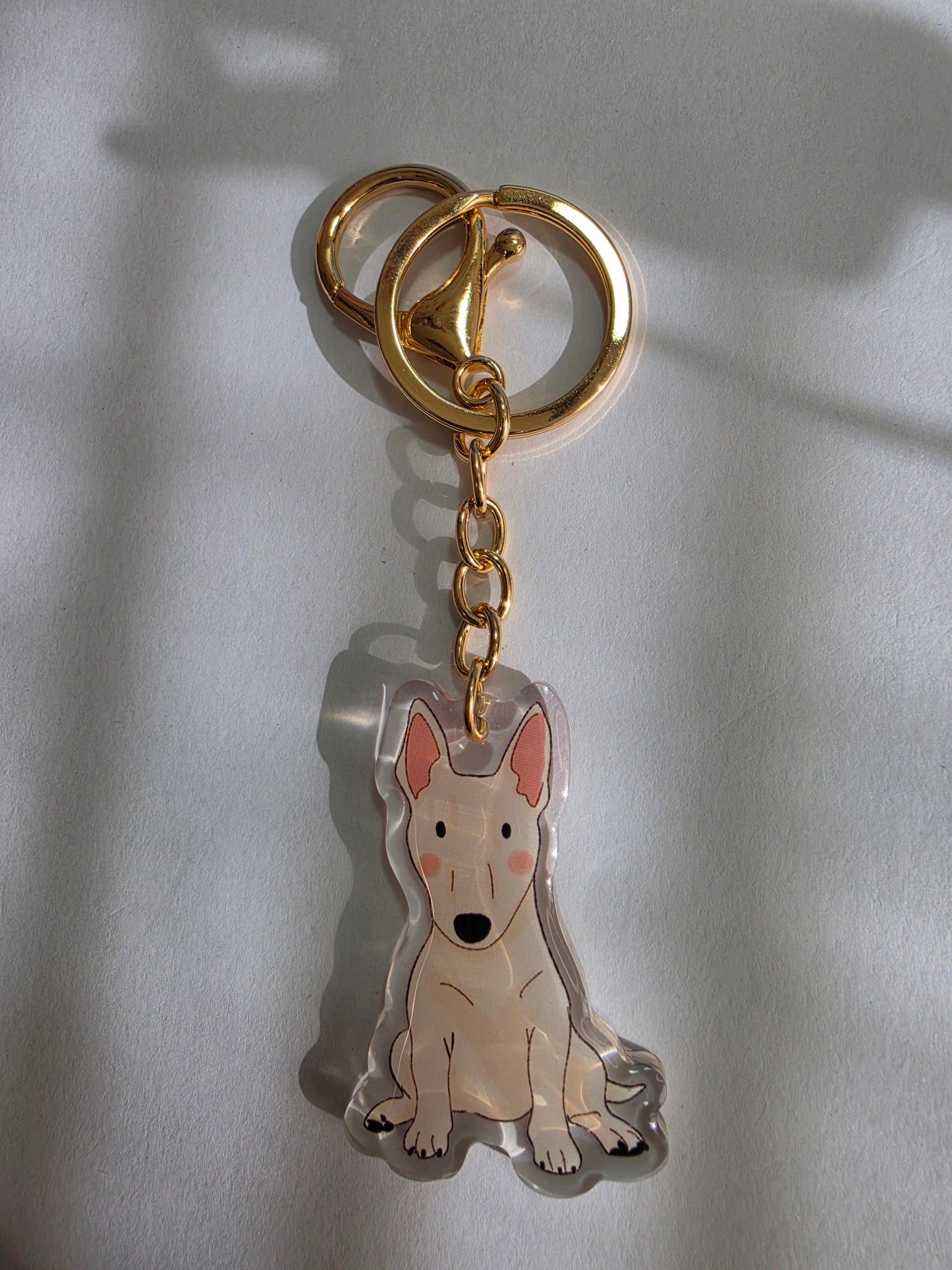 Pet Keychain 040 - White - Bull Terrier