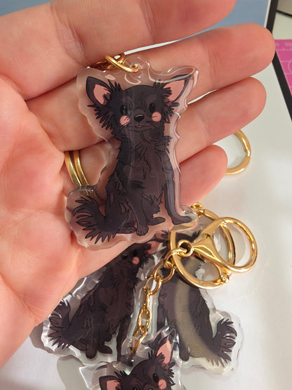 Pet Keychain 075 - Black - Chihuahua
