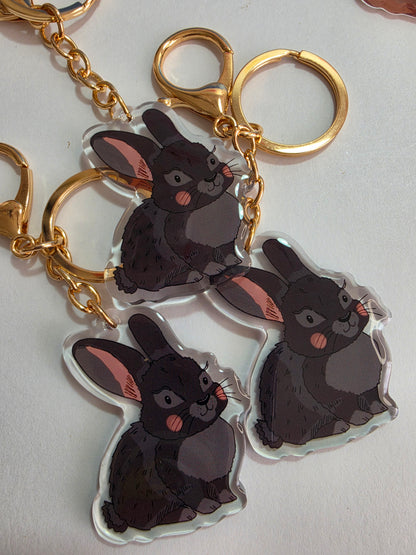 Pet Keychain 105 - Black - Rabbit