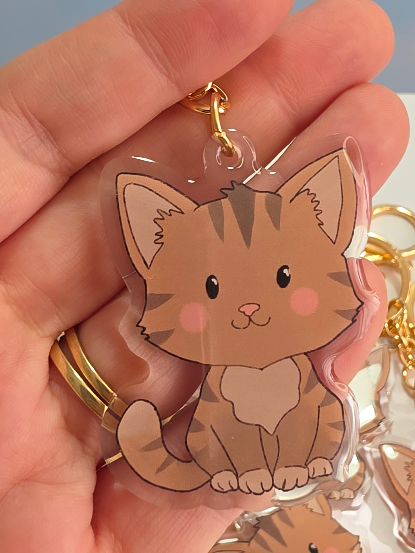 Pet Keychain 085 - Brown - Cat