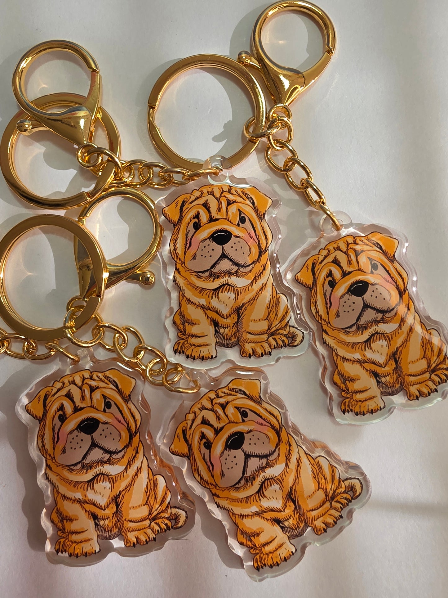 Pet Keychain 069 - Fawn - Shar Pei