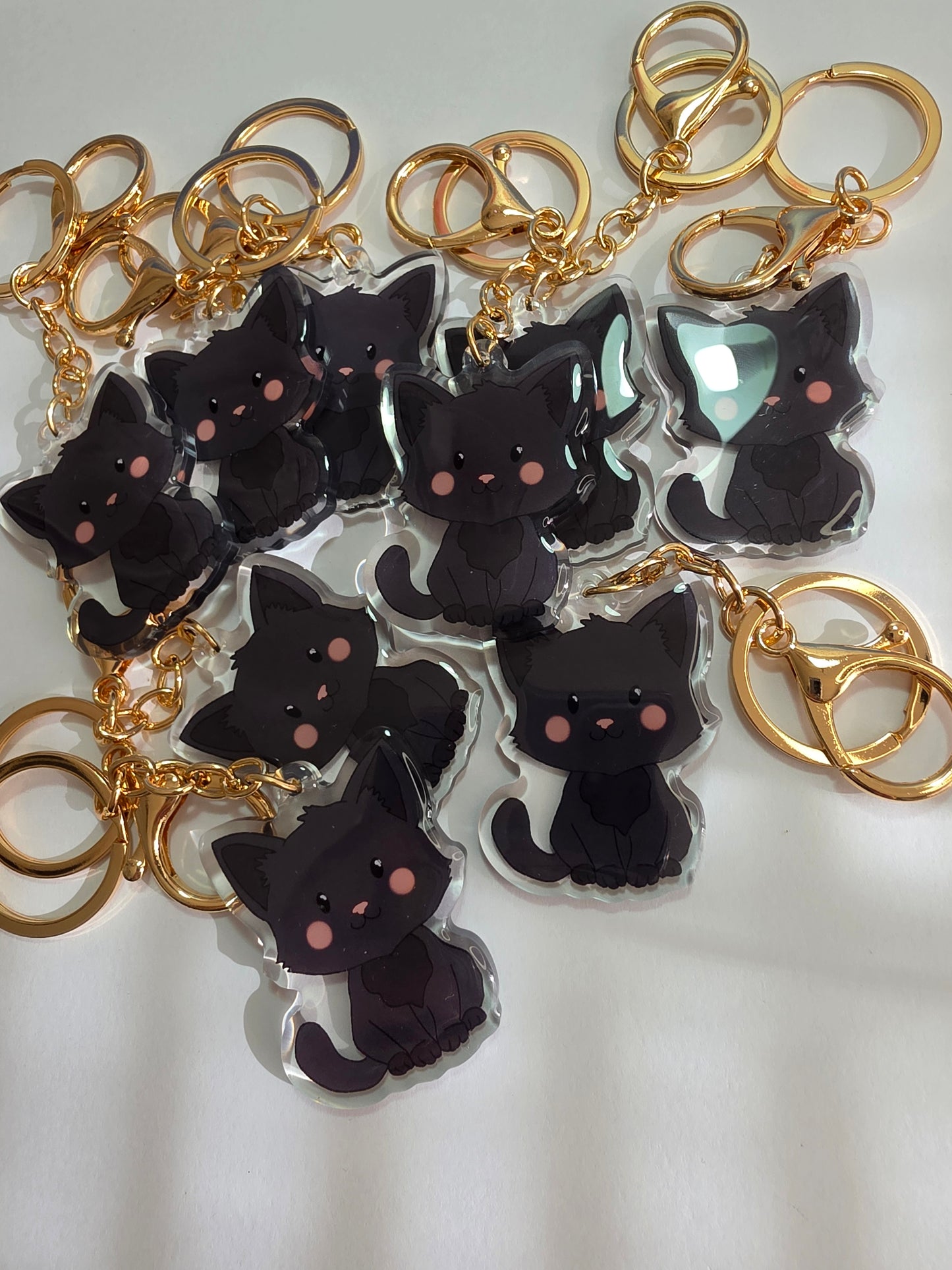 Pet Keychain 077 - Black - Cat