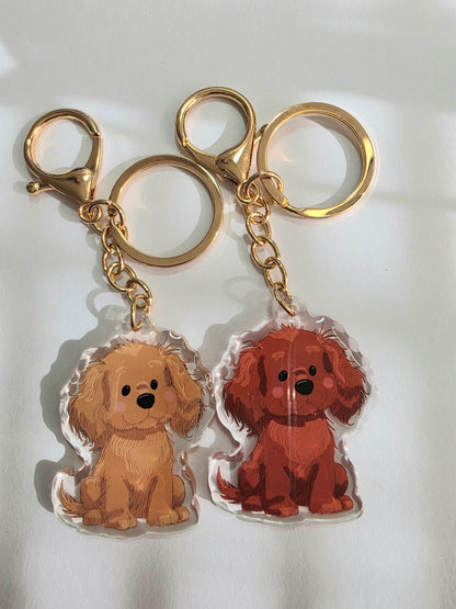 Pet Keychain 063 - Gold - Spaniel