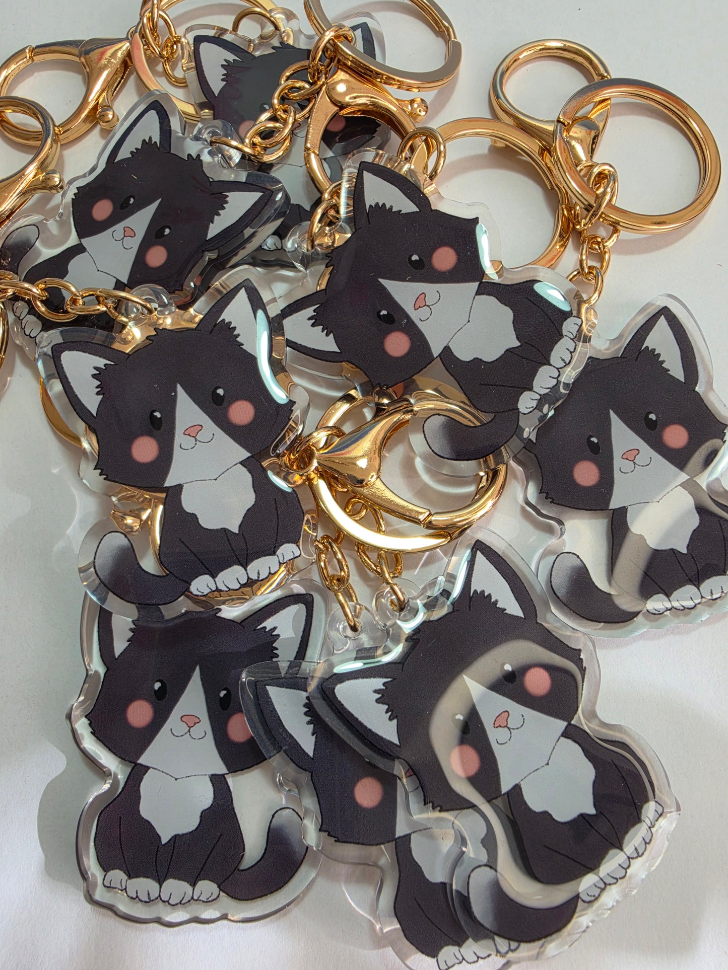 Pet Keychain 087 - Tuxedo - Cat