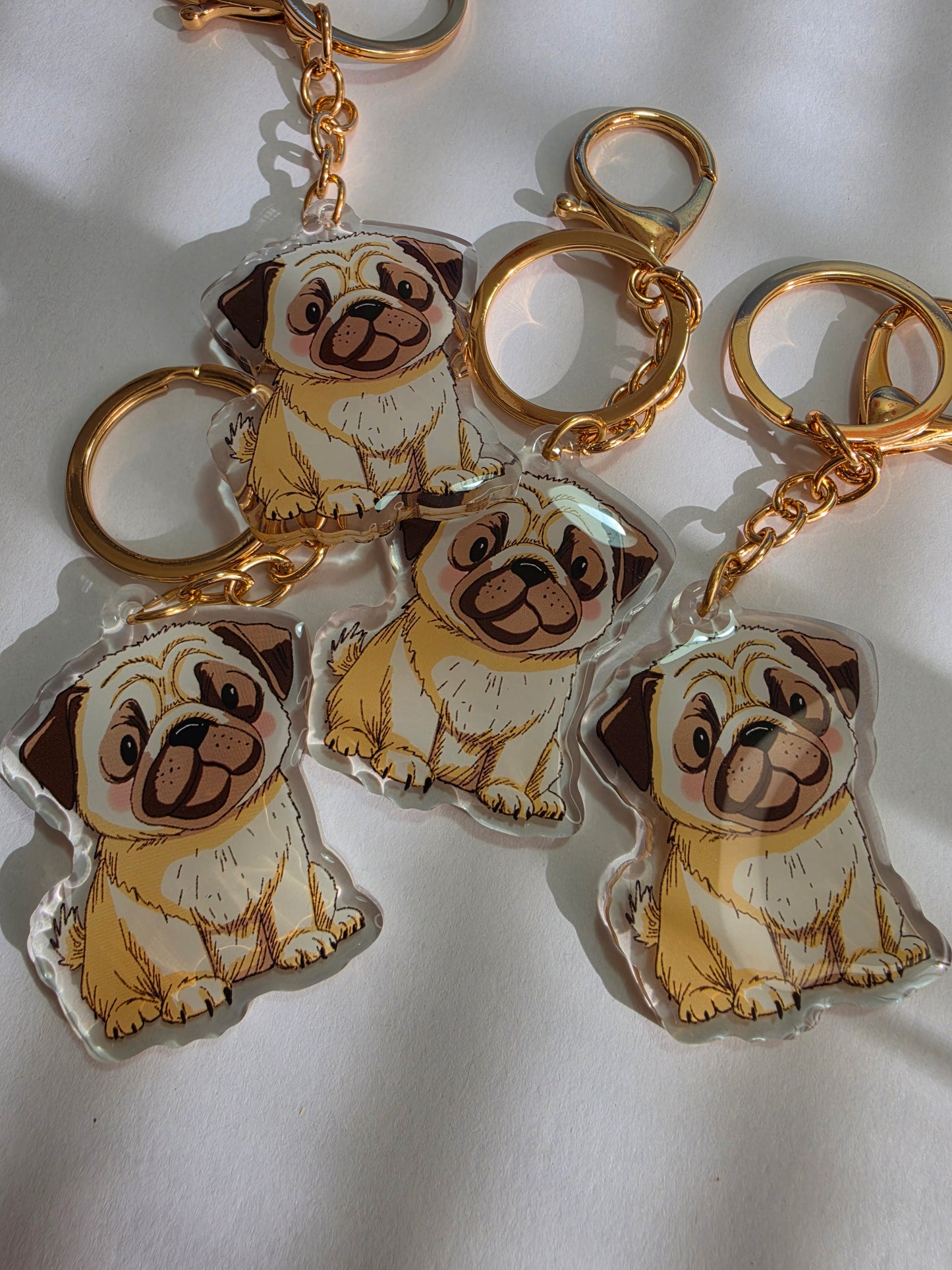 Pet Keychain 048 - Cream - Pug