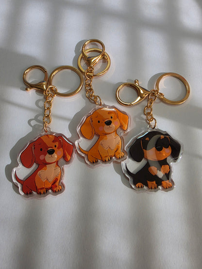 Pet Keychain 012 - Cream - Dachshund