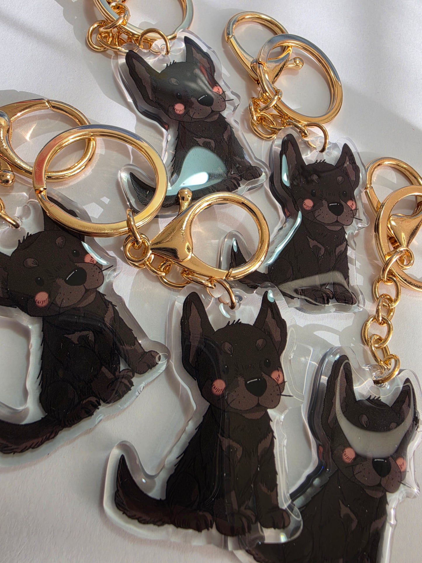 Pet Keychain 025 - Black - Kelpie