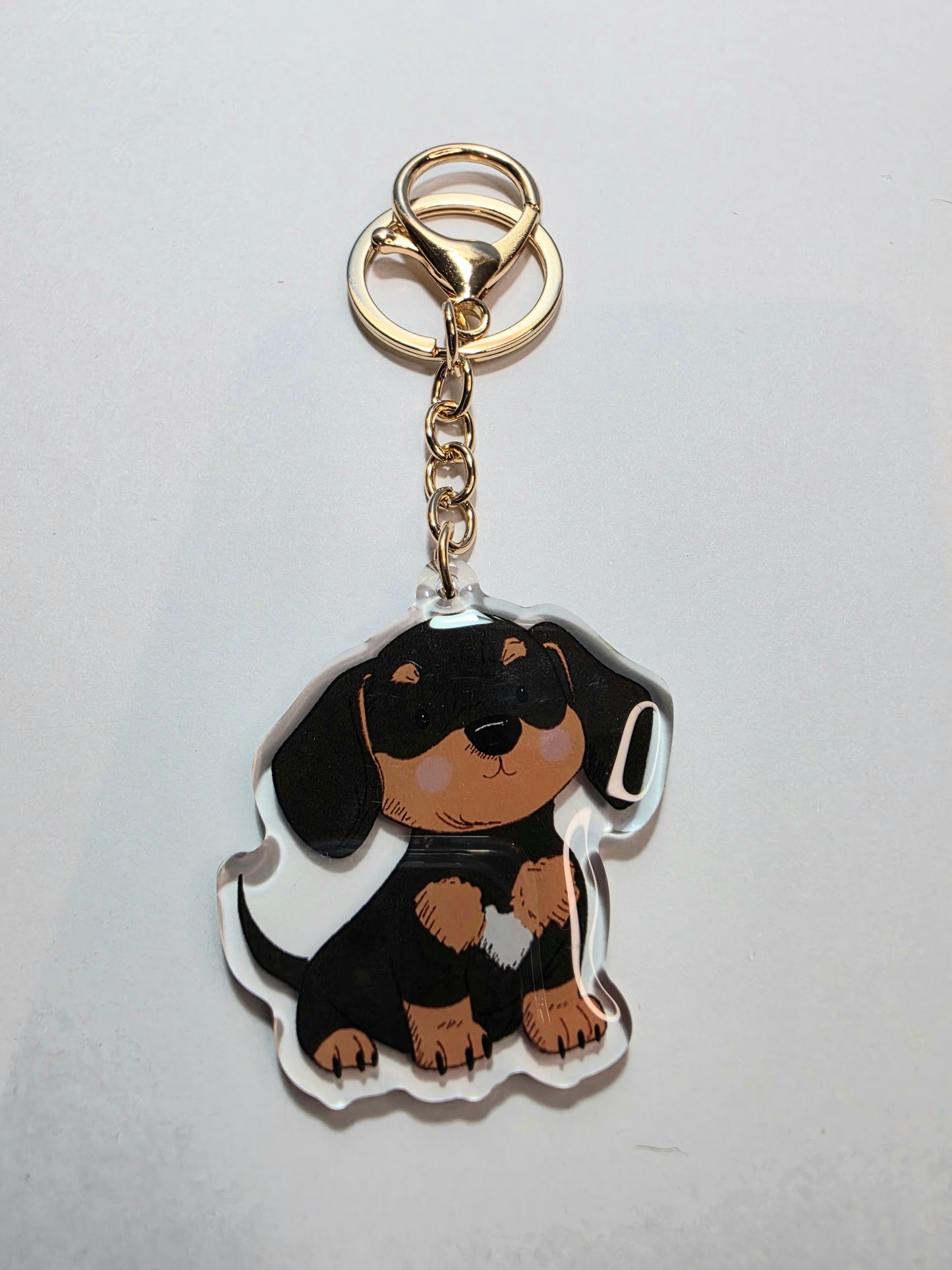 Pet Keychain 010 - Black and Tan - Dachshund