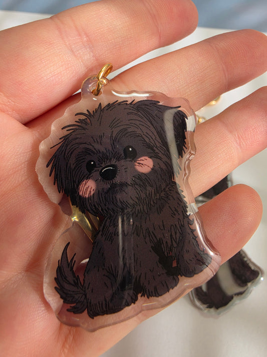 Pet Keychain 060 - Black - Shih Tzu