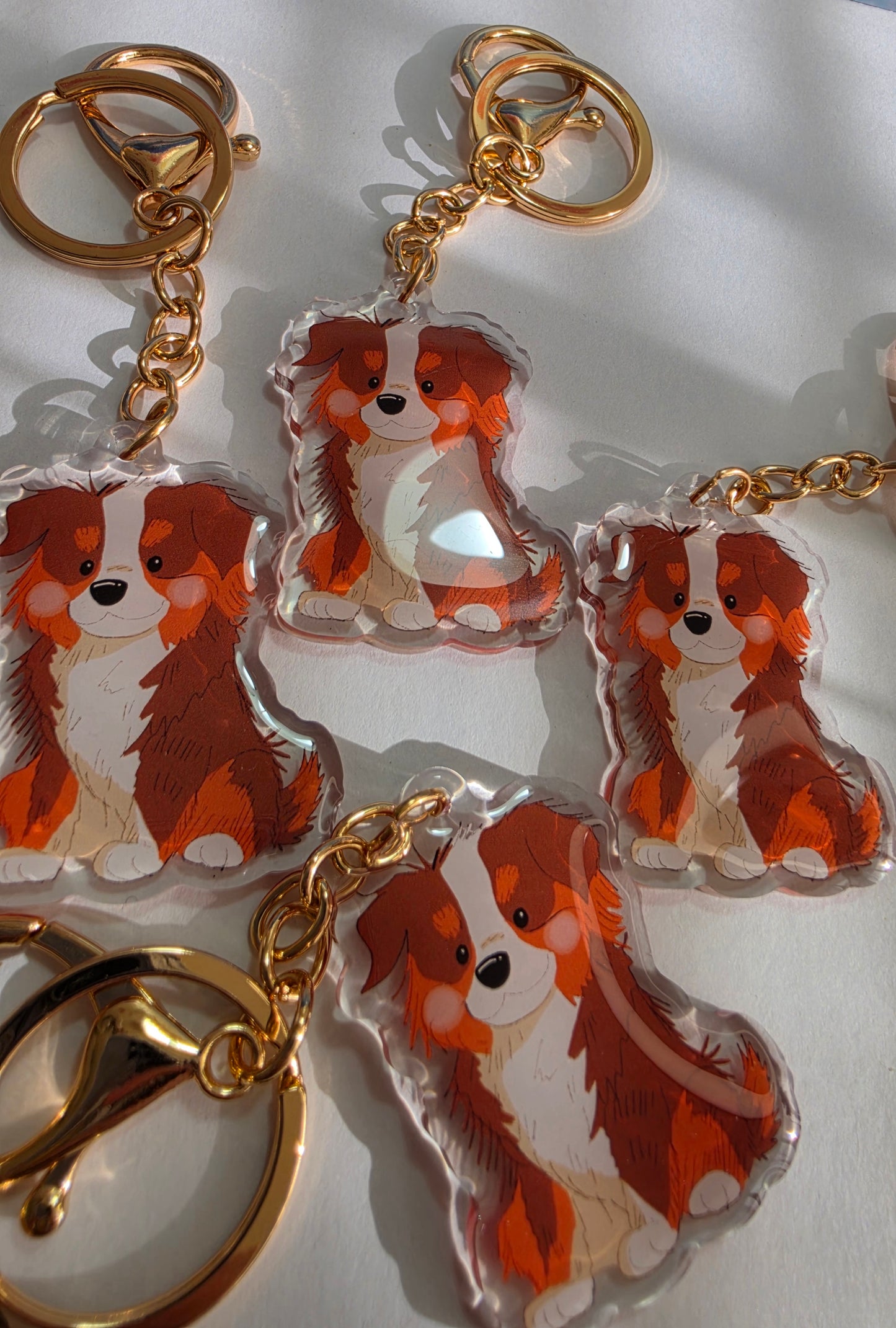 Pet Keychain 034 - Red Tricolour - Aussie Shepherd