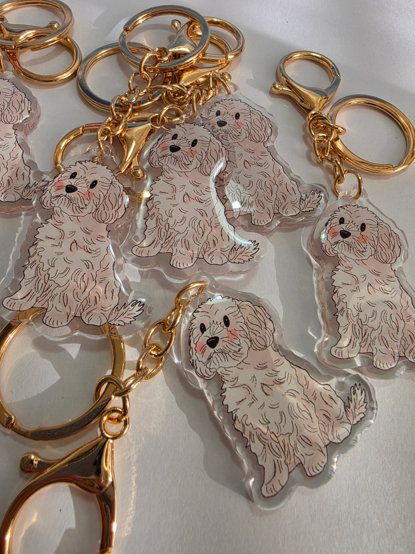 Pet Keychain 021 - White - Cavoodle