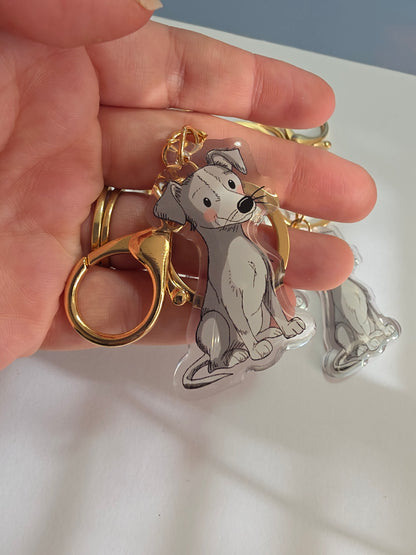 Pet Keychain 071 - Grey - Greyhound