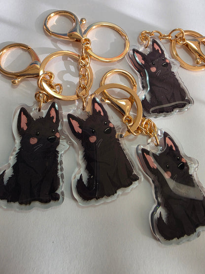 Pet Keychain 024 - Black - German Shepherd