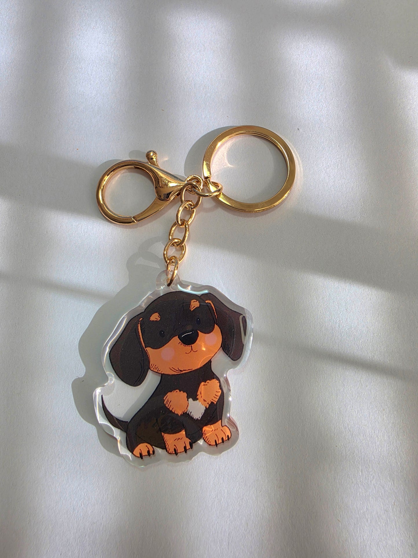 Pet Keychain 010 - Black and Tan - Dachshund