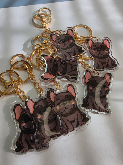 Pet Keychain 045 - Black - French Bulldog