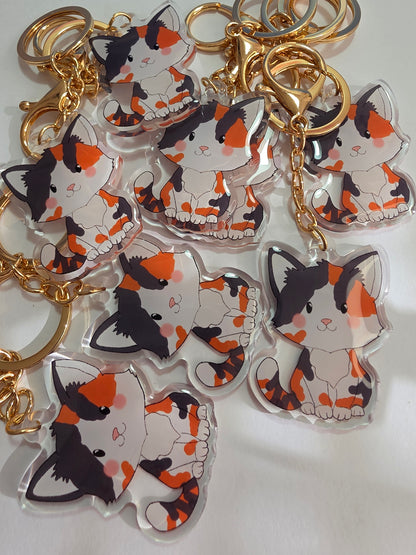 Pet Keychain 080 - Calico - Cat