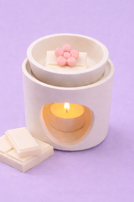 Tealight Burner - White Two-Piece Ceramic
