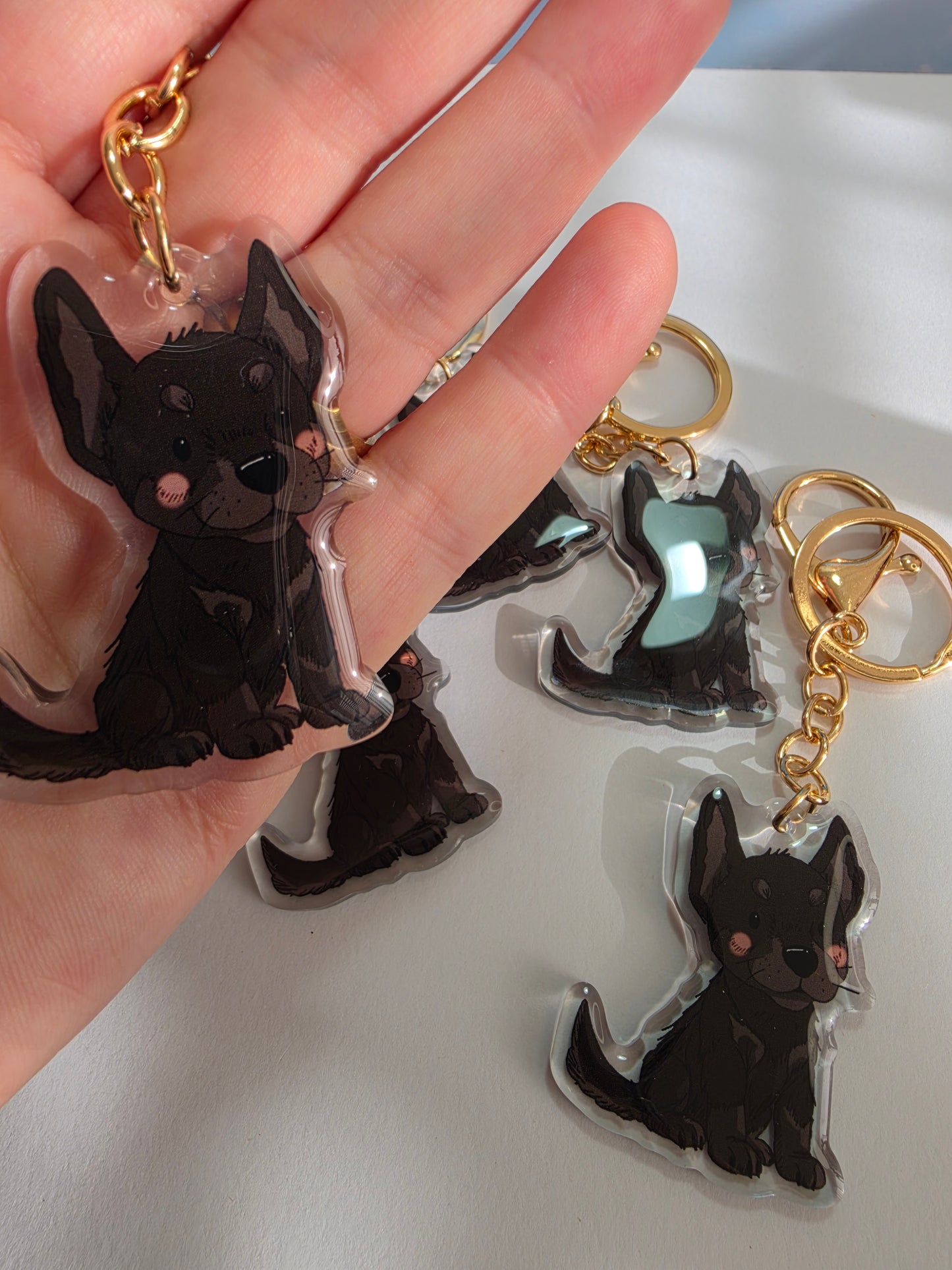 Pet Keychain 025 - Black - Kelpie