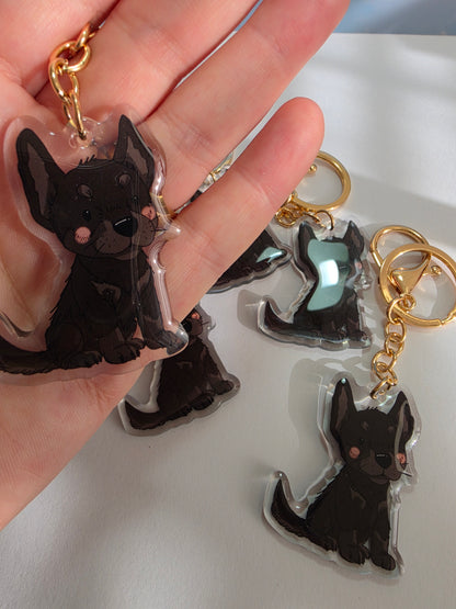 Pet Keychain 025 - Black - Kelpie