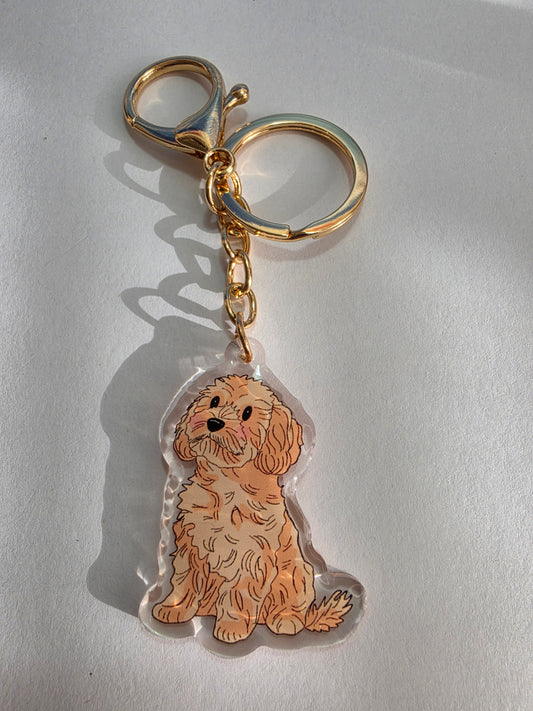 Pet Keychain 017 - Cream - Cavoodle