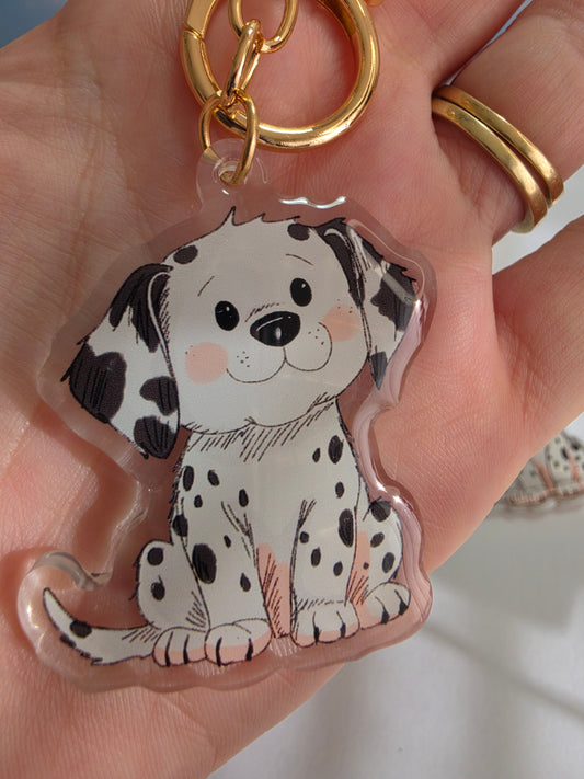 Pet Keychain 066 - Black and White - Dalmatian