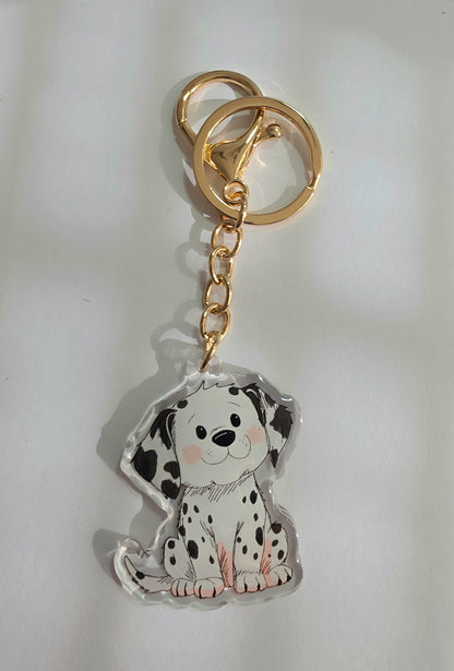 Pet Keychain 066 - Black and White - Dalmatian