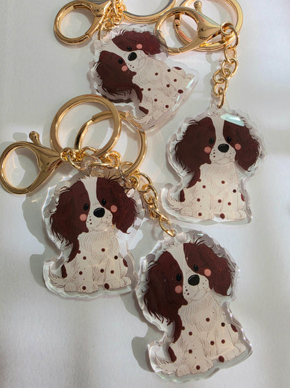 Pet Keychain 061 - Brown and White - Springer Spaniel