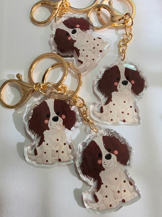 Pet Keychain 061 - Brown and White - Springer Spaniel