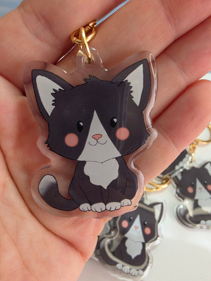 Pet Keychain 087 - Tuxedo - Cat