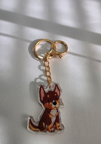 Pet Keychain 028 - Red Tricolour - Kelpie