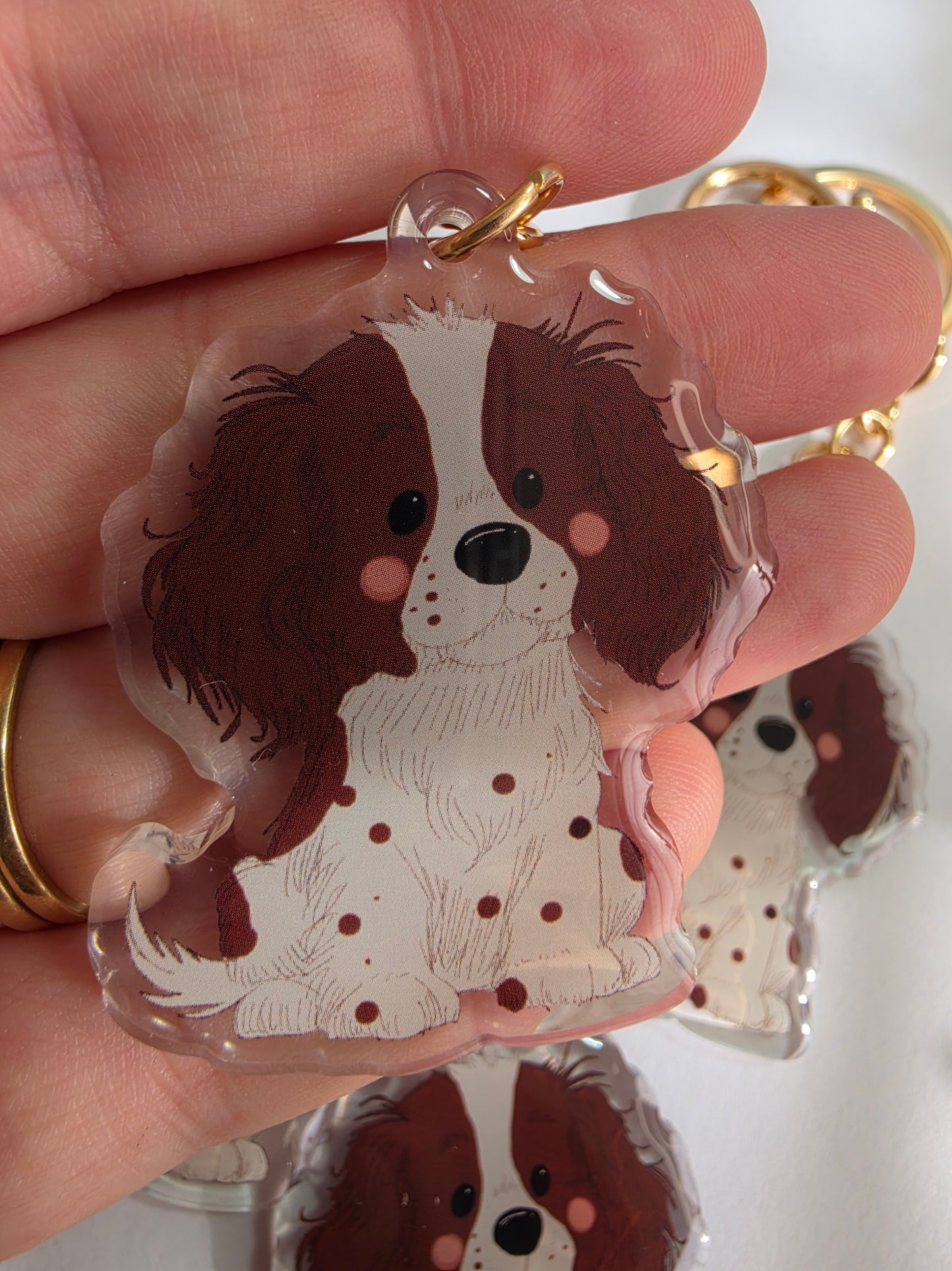 Pet Keychain 061 - Brown and White - Springer Spaniel