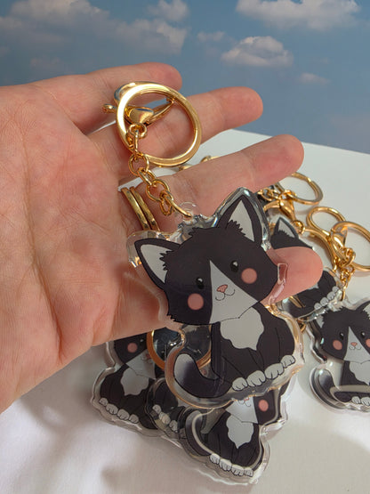 Pet Keychain 087 - Tuxedo - Cat