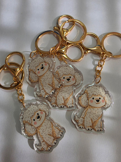 Pet Keychain 057 - White - Poodle