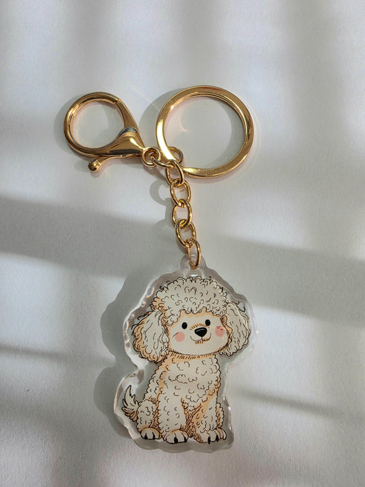Pet Keychain 057 - White - Poodle