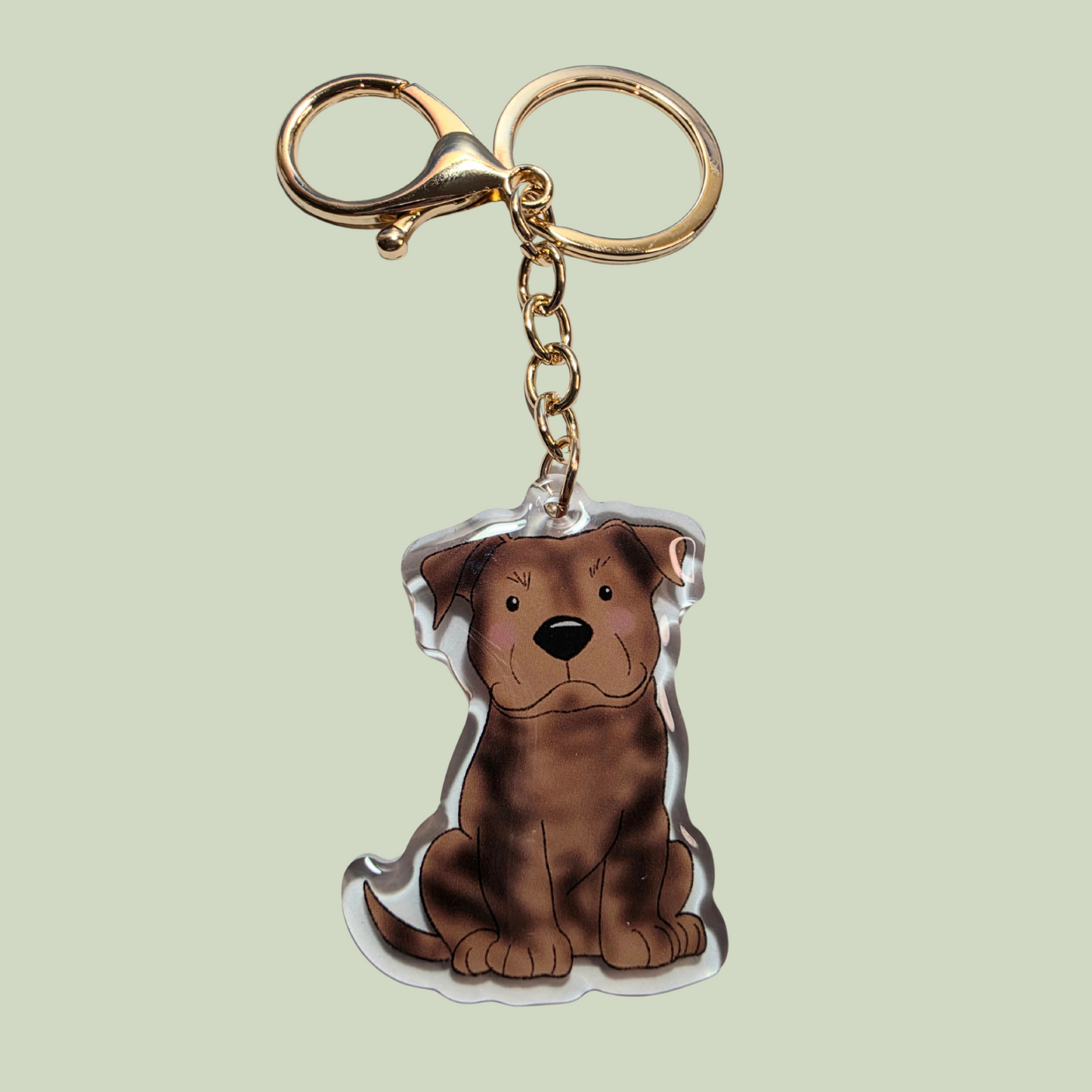 Pet Keychain 007 - Brindle - Staffordshire Bull Terrier