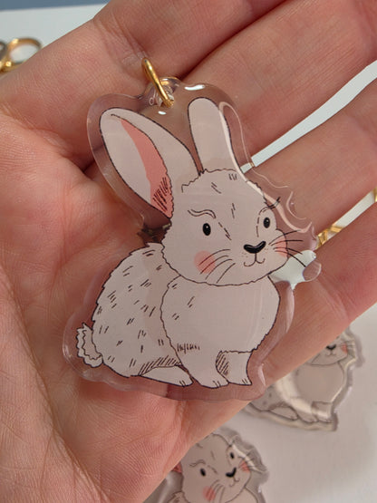 Pet Keychain 107 - White - Rabbit