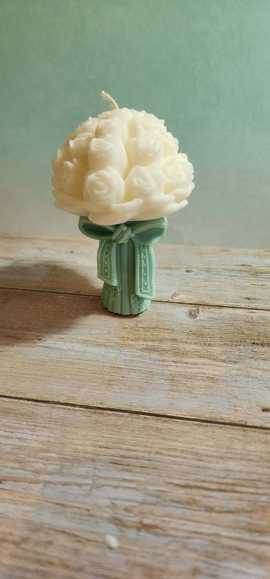 Rose Bunch Pillar Candle
