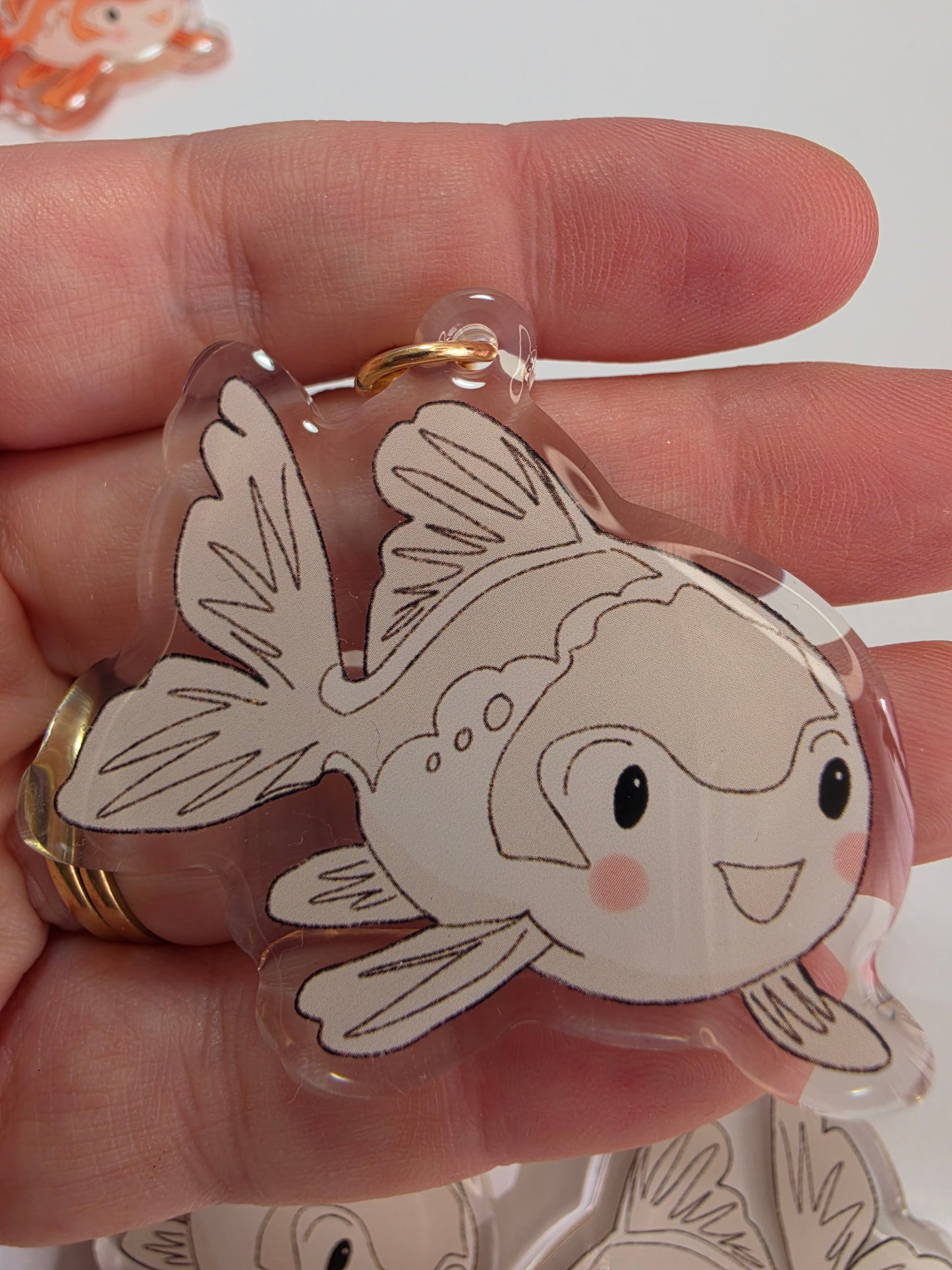 Pet Keychain 099 - White - Fish
