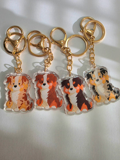 Pet Keychain 036 - Blue Merle - Aussie Shepherd