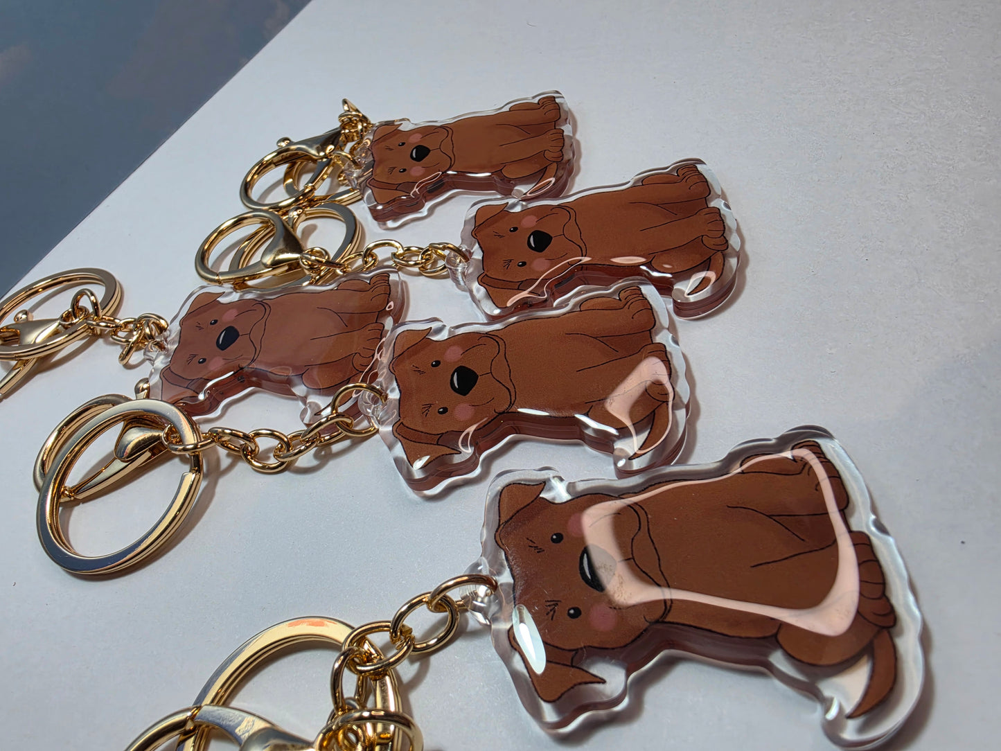 Pet Keychain 006 - Tan - Staffordshire Bull Terrier
