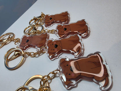 Pet Keychain 006 - Tan - Staffordshire Bull Terrier