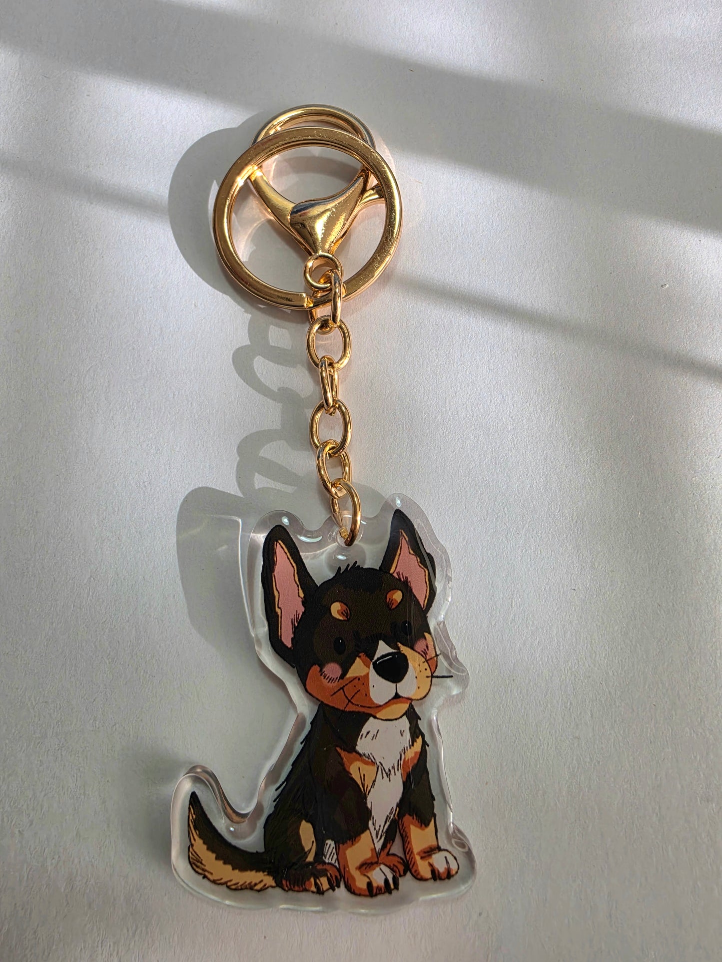 Pet Keychain 029 - Black Tricolour - Kelpie