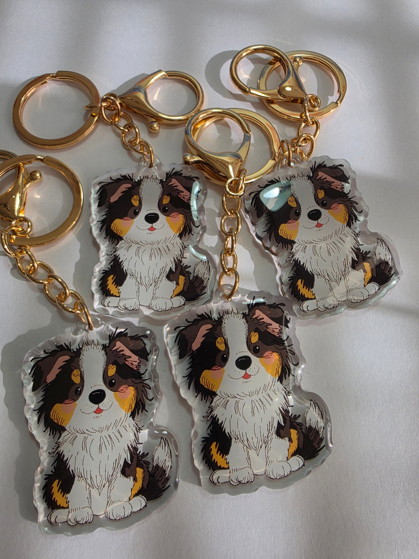 Pet Keychain 044 - Black Tricolour - Border Collie