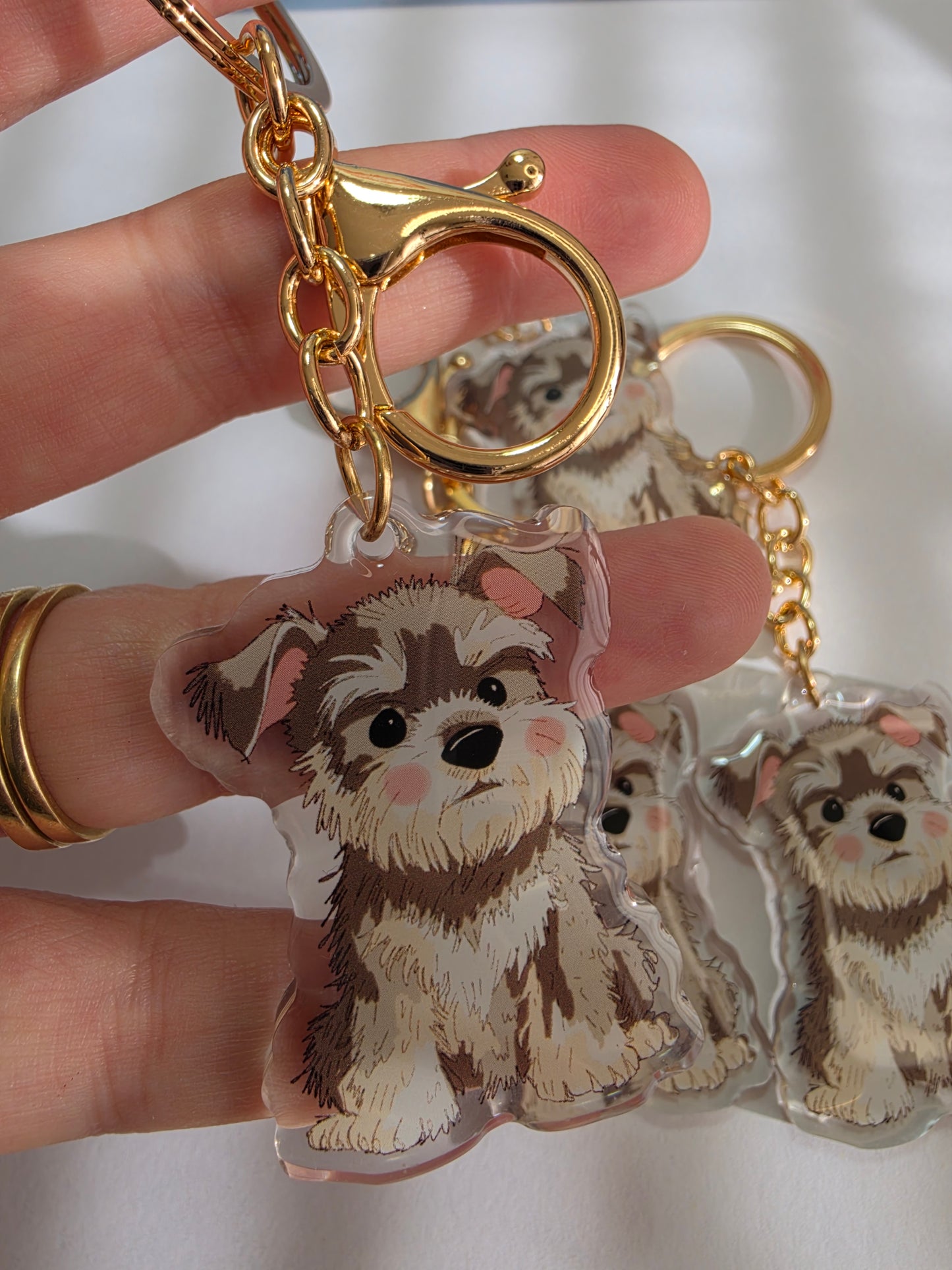 Pet Keychain 050 - Grey - Schnauzer