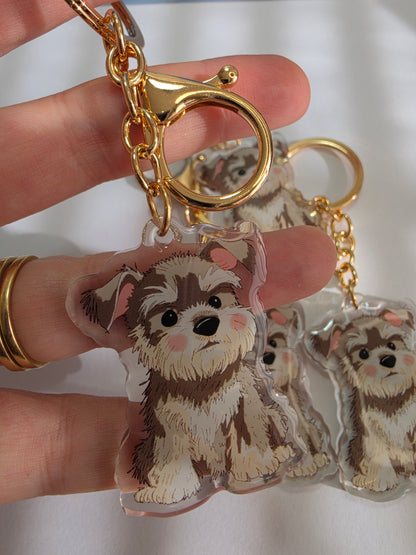 Pet Keychain 050 - Grey - Schnauzer