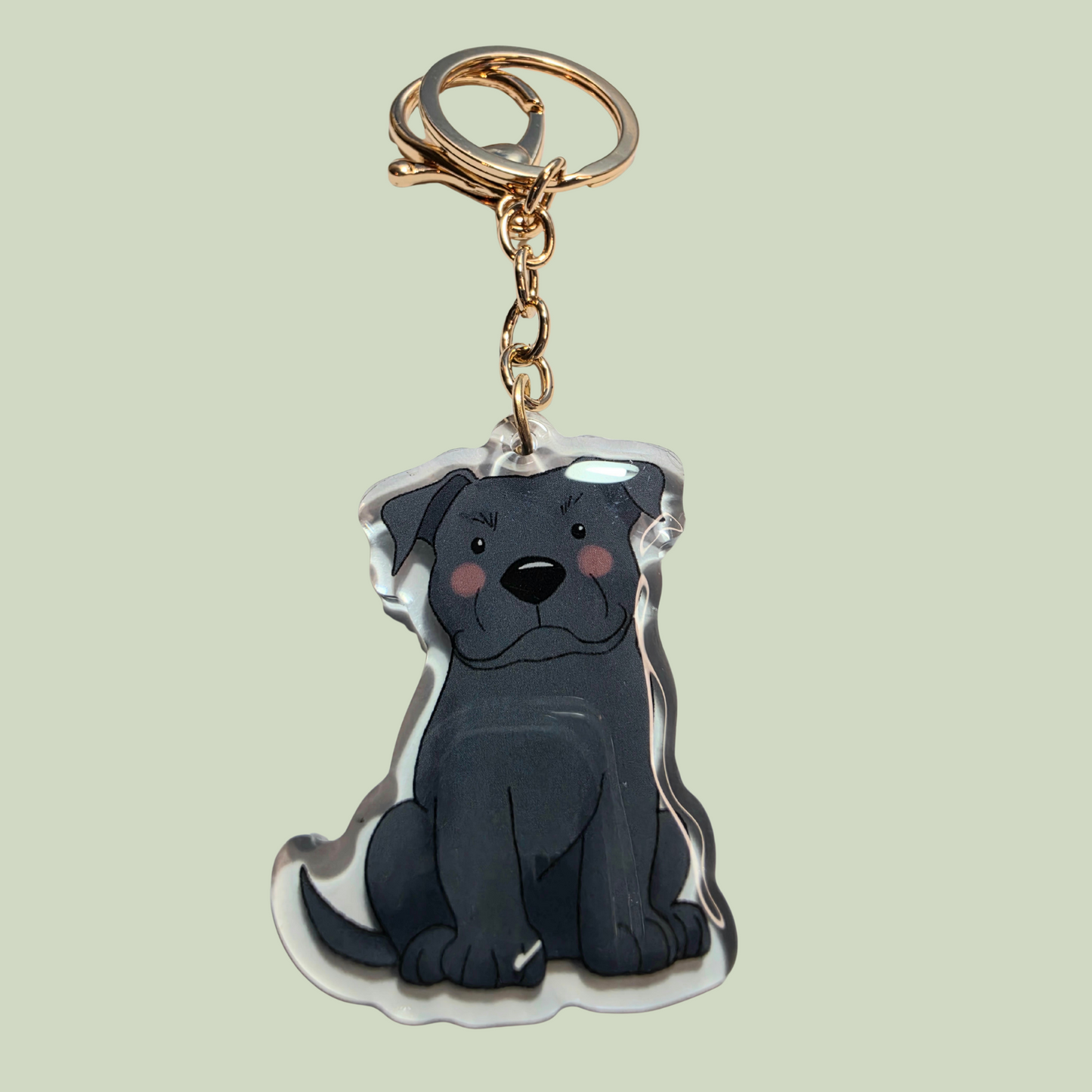 Pet Keychain 009 - Blue Grey - Staffordshire Bull Terrier